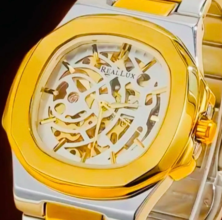 Distinguido Reloj Automático Mecánico Skeleton! Luminoso Hermoso Diseño!