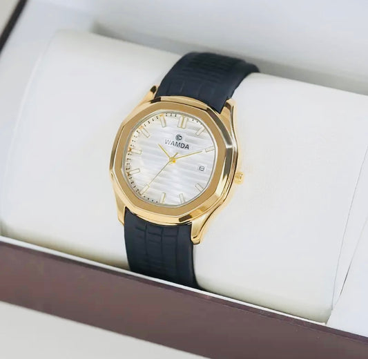 Reloj de Pulsera de Cuarzo Elegante para Negocios con Correa de Silicona, Caja de Aleación Hexagonal - Batería de Botón -Perfecto para Regalo 🎁