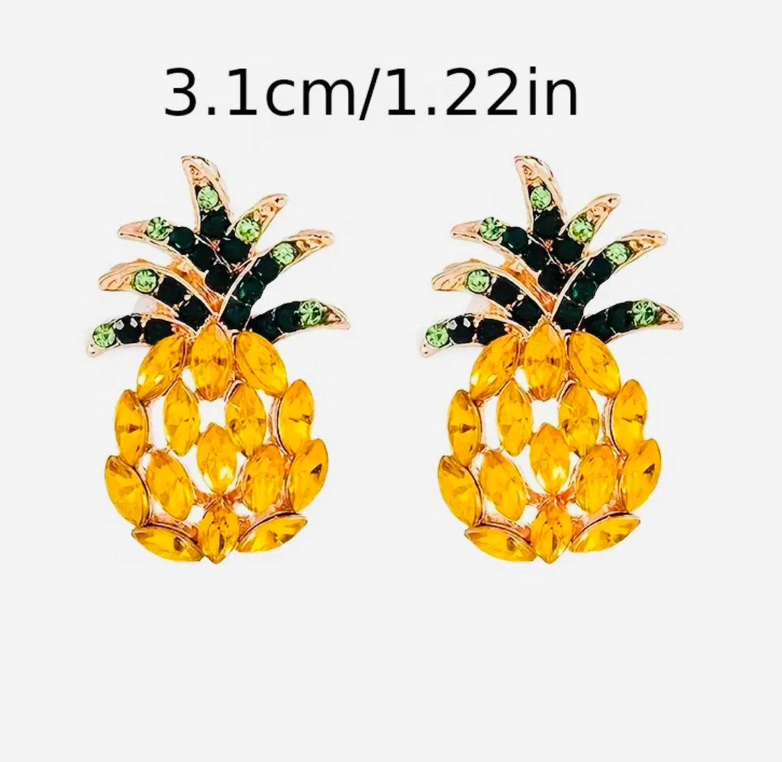 Hermosos y Originales Pendientes Motivo Piñas 🍍 Con Incrustaciones de Circonias! Gran Calidad y Detalles!