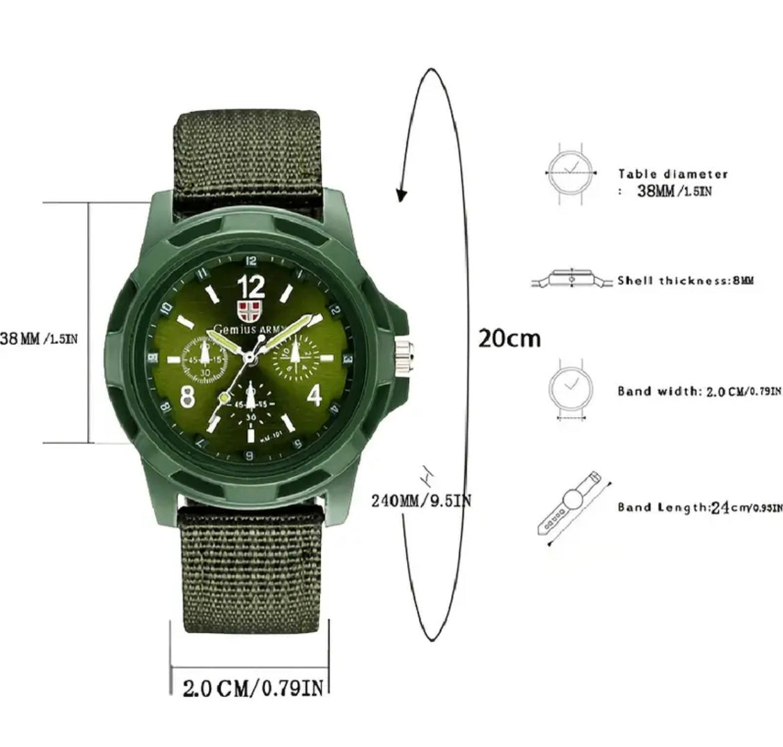 Reloj de pulsera deportivo casual para hombres con correa de nailon, elección ideal para regalo 🎁 

NOTA:

No se hacen envíos 🚚  📦 💨!

Las Ventas son solo en Cancún

Nuestro Lema: No somos Números!