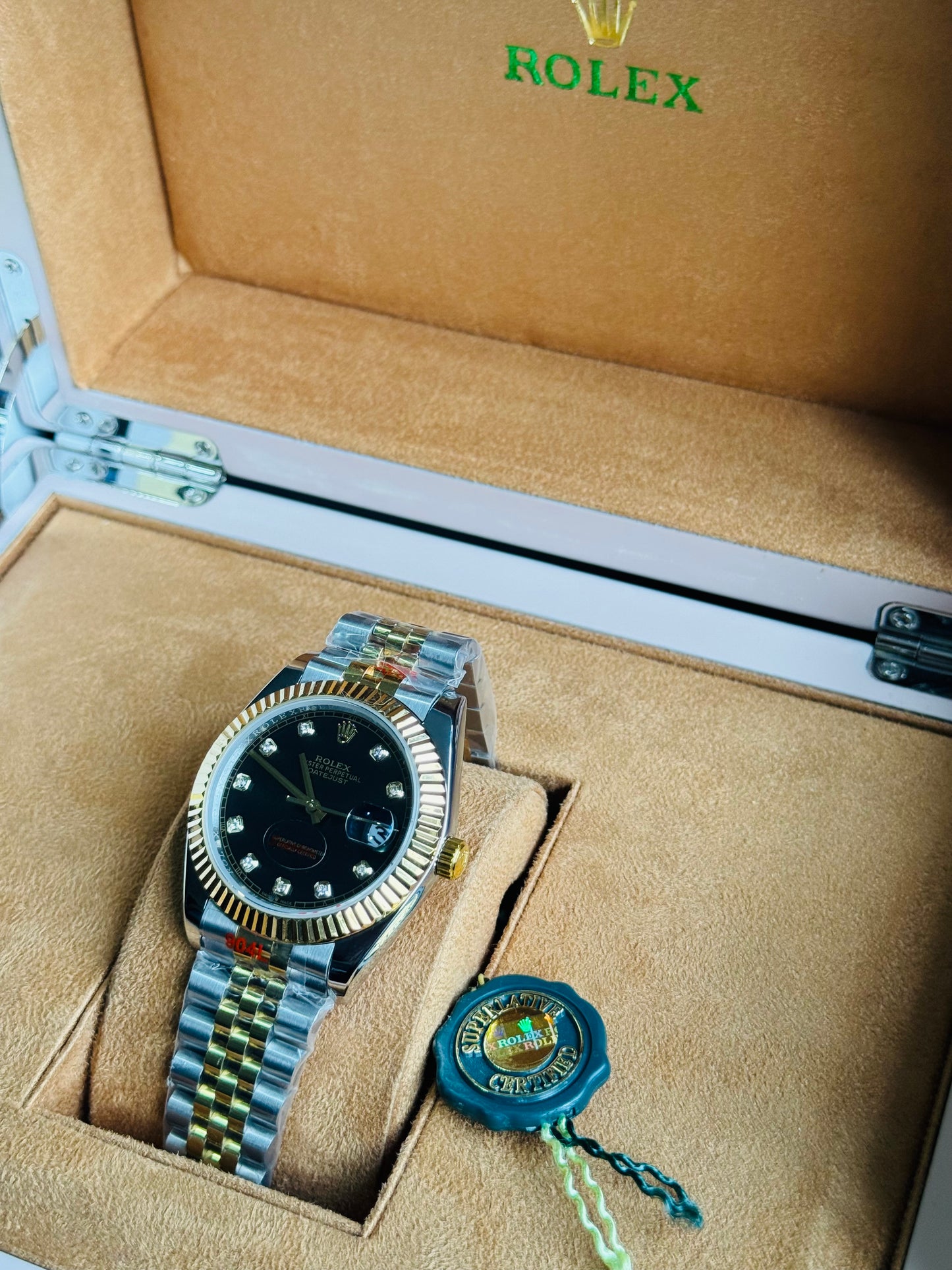 ATEMPORAL Y ELEGANTE OYSTER PERPETUAL DATE JUST AUTOMÁTICO CRYSTAL ZAFIRO DIAMANTES 💎 ETC!