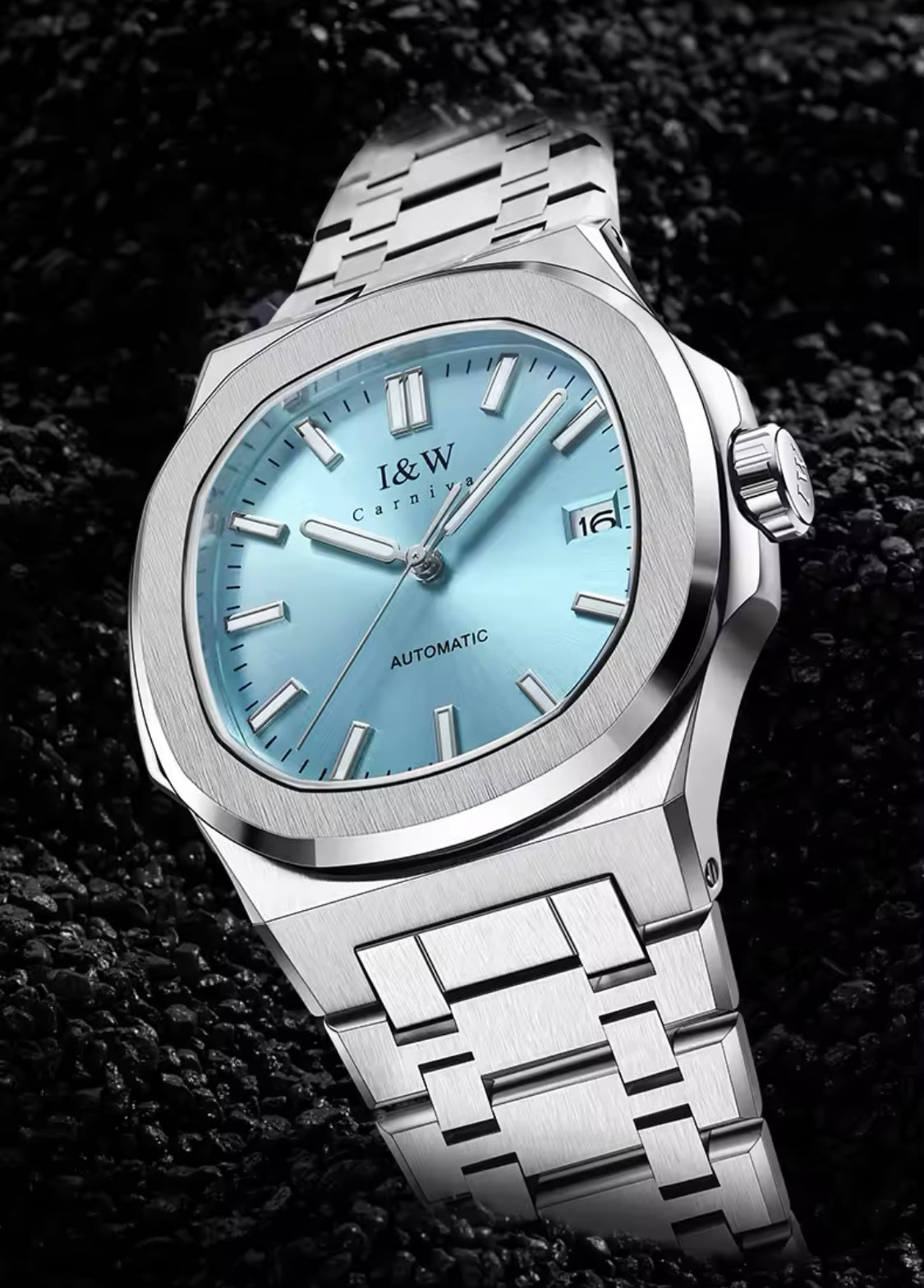 ELEGANTE RELOJ MECÁNICO AUTOMÁTICO DE GRAN CALIDAD I & W CARNIVAL 💯% ORIGINAL