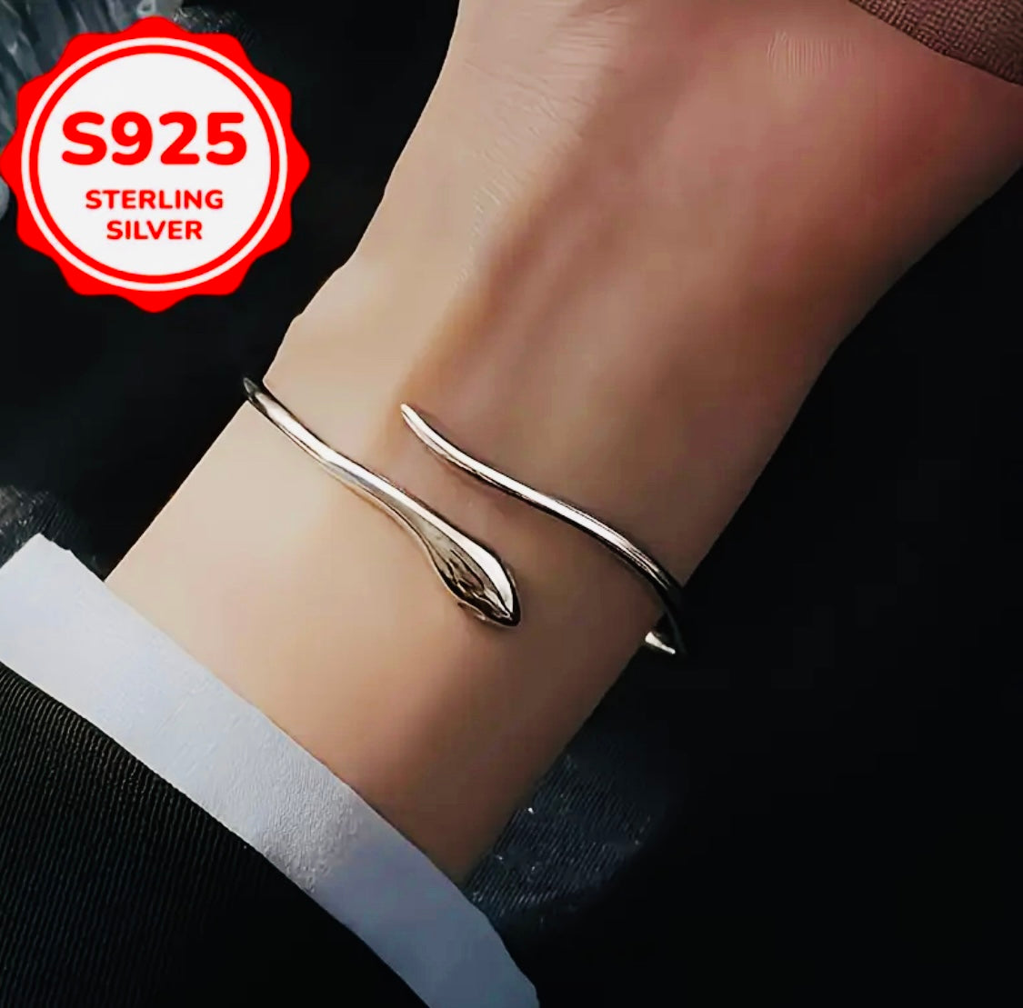 Brazalete de Plata 925 Unitalla -Unisex - Hipoalergenica