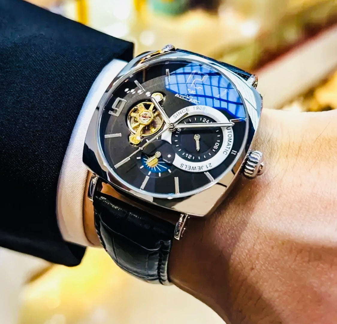 Hermoso Reloj Mecánico Automático Tourbillon! Multifuncional- 💯% Original