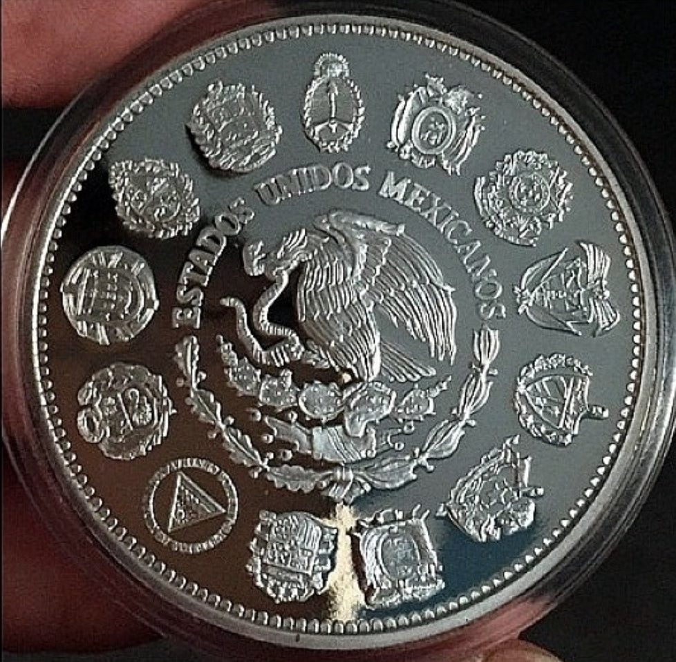 HERMOSA MONEDA COLUMNARIA 1992 $100
pesos
SERIE IBERO
CASA DE MONEDA DE MEXICO
NUEVA, EN EXCELENTE CONDICION CAPSULA ORIGINAL
Ganadora en 1992 de la "Moneda mas Bella de la serie Iberoamericana".
Medidas: 40 milímetros
Material: Plata
Ley: 0.925
Peso gr: