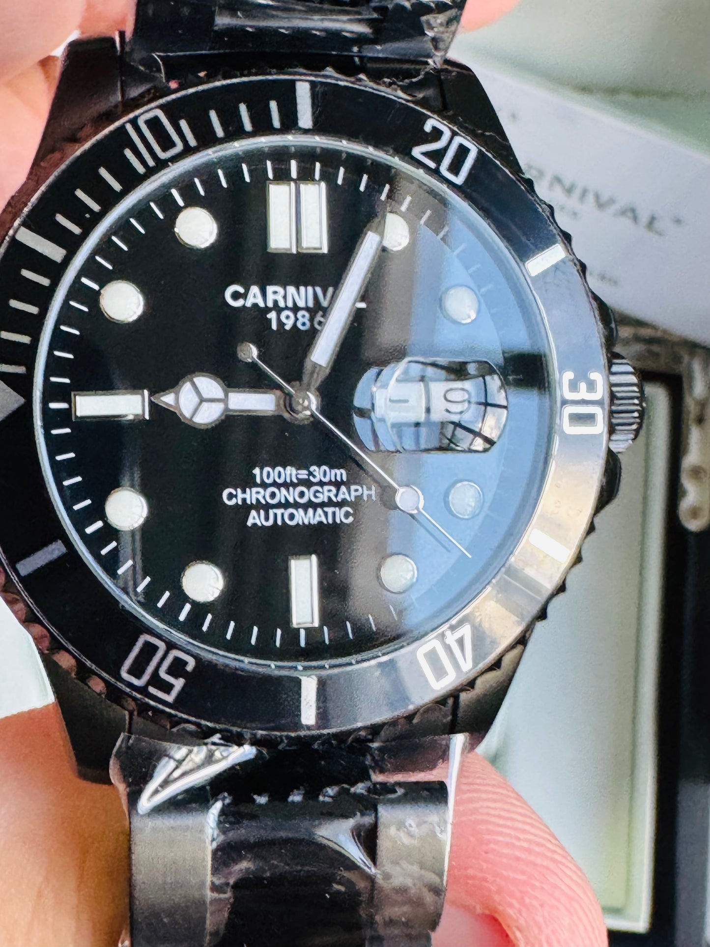 HERMOSO RELOJ AUTOMÁTICOMECÁNICO CRISTAL ZAFIRO-FECHADOR-LUMINOSO-RESISTENCIA AL AGUA-ALTA GAMA- 💯% ORIGINAL