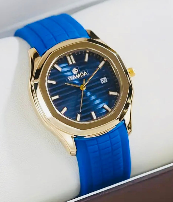 Reloj de Pulsera de Cuarzo Elegante para Negocios con Correa de Silicona, Caja de Aleación Hexagonal - Batería de Botón -Perfecto para Regalo 🎁