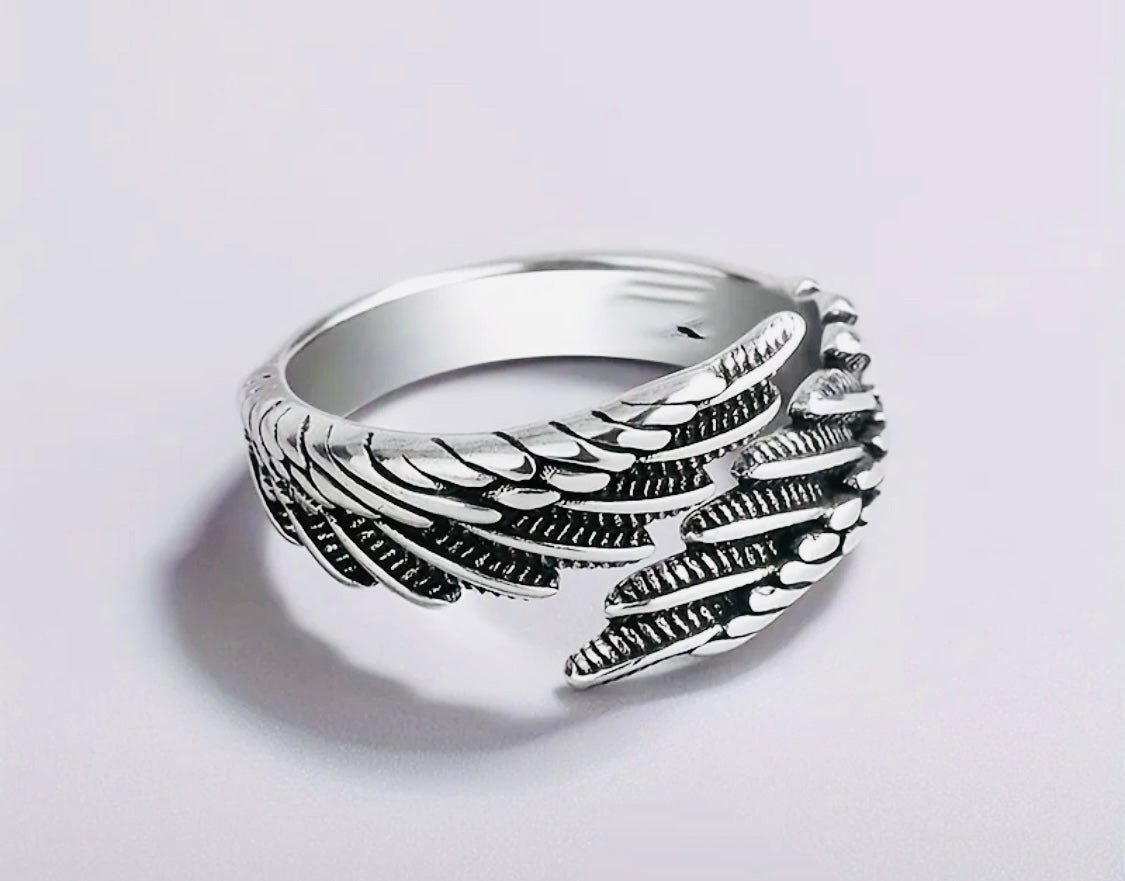 Hermoso anillo de plata .925 Alas de Ángel Unisex-Initalla-Hipoalergenico! Perfecto para regalo