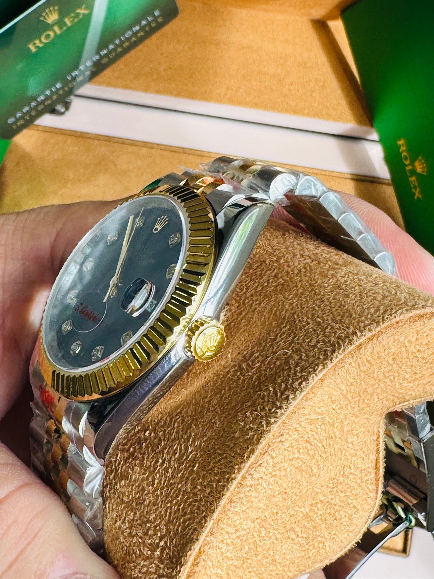 ATEMPORAL Y ELEGANTE OYSTER PERPETUAL DATE JUST AUTOMÁTICO CRYSTAL ZAFIRO DIAMANTES 💎 ETC!