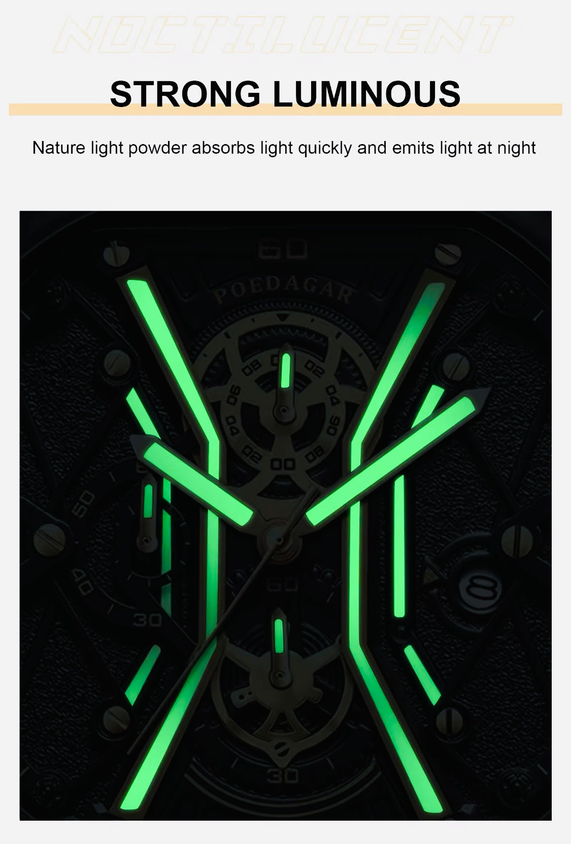 Reloj de pulsera de cuarzo para hombre, cronógrafo luminoso de lujo, resistente al agua, con esfera cuadrada, Pulso de Acero Inoxidable 💯% Original Disponible en Dorado y Negro