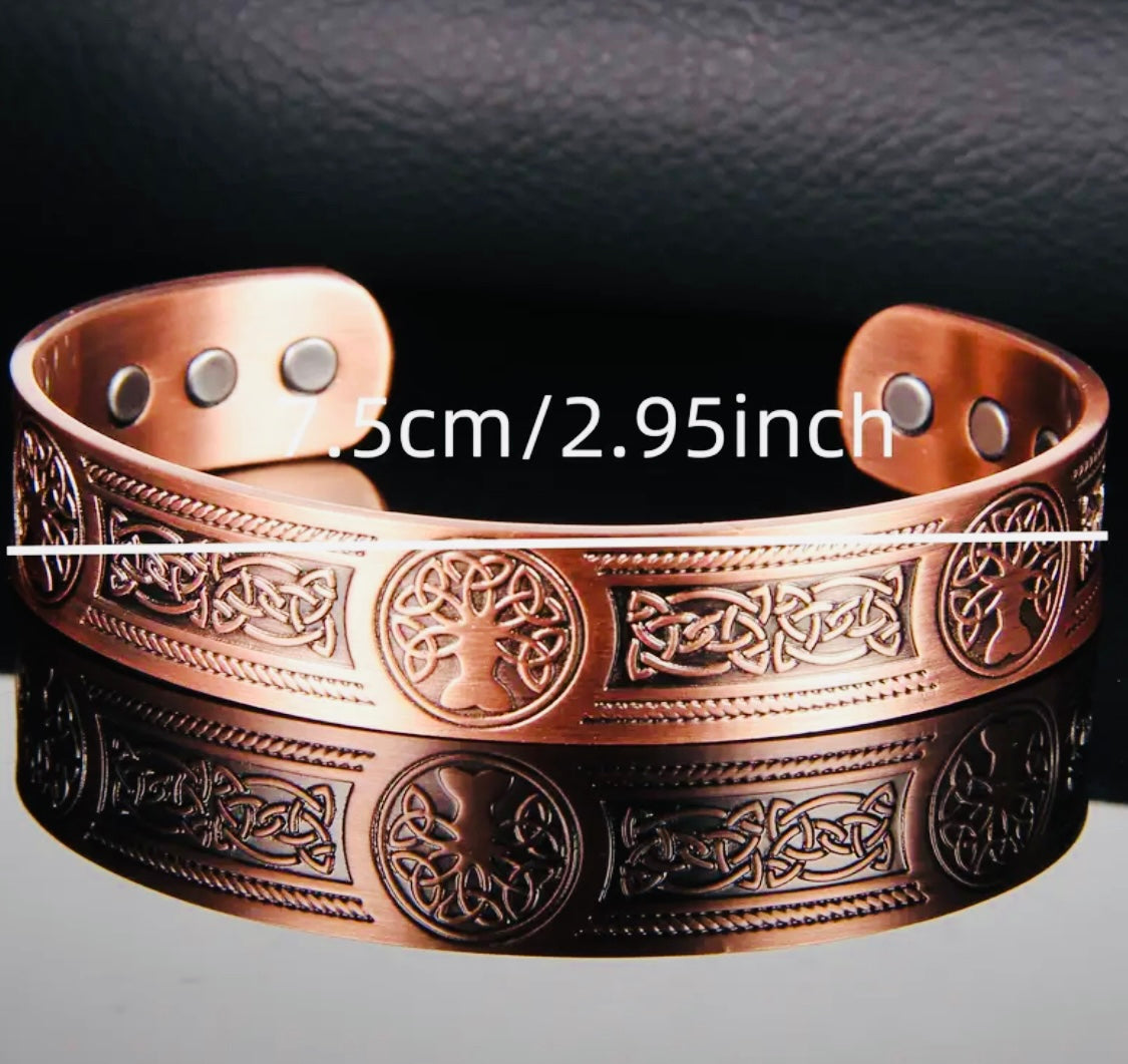Hermoso Brazalete Magnético 🧲 Árbol de la Vida Cuide su Salud Cobre Alta Calidad a Hipoalergenico. Ideal para Regalo 🎁