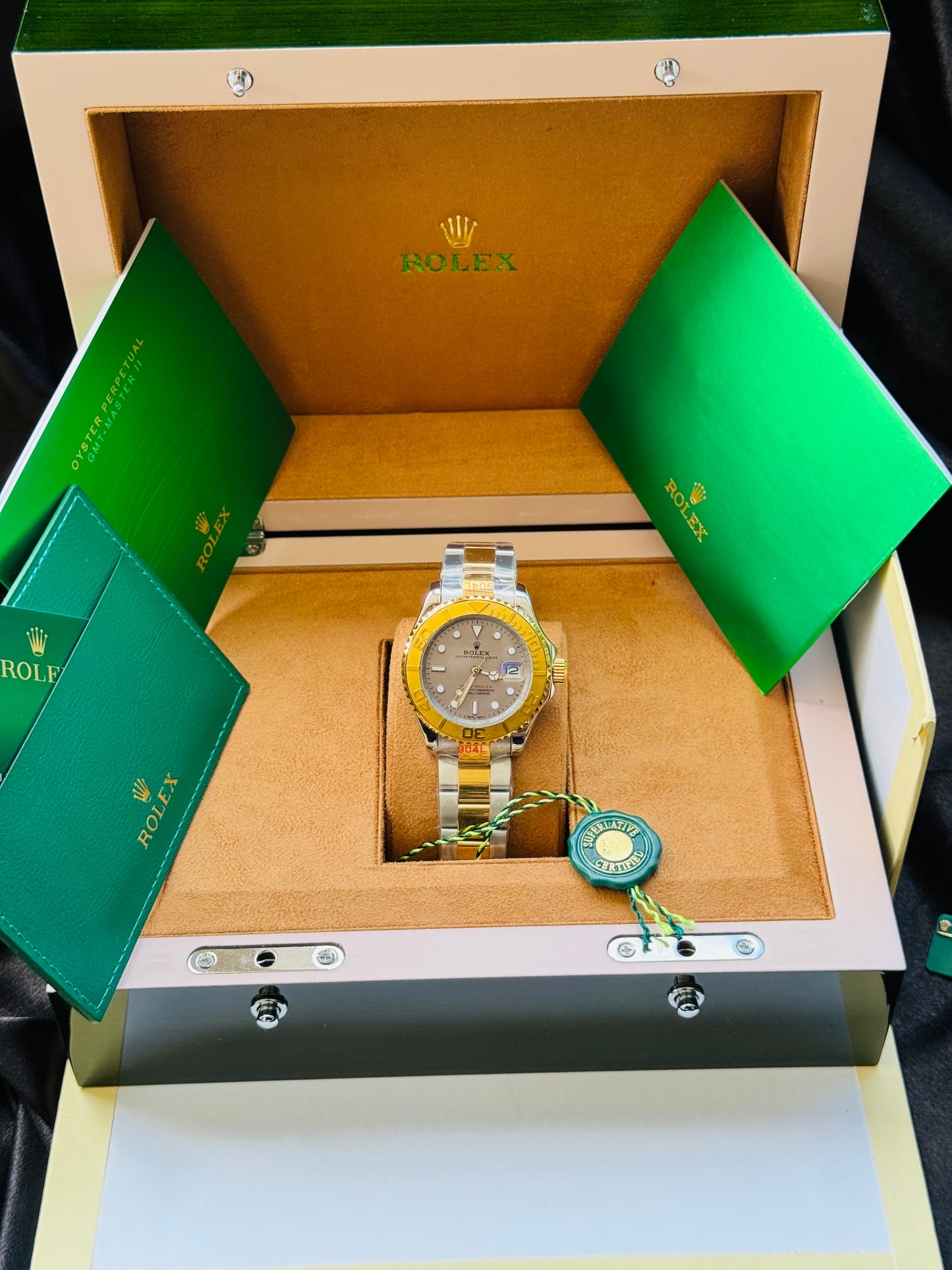 HERMOSO DISEÑO RELOJ AUTOMÁTICO MECÁNICO YACHT MASTER OYSTER PERPETUAL DATE