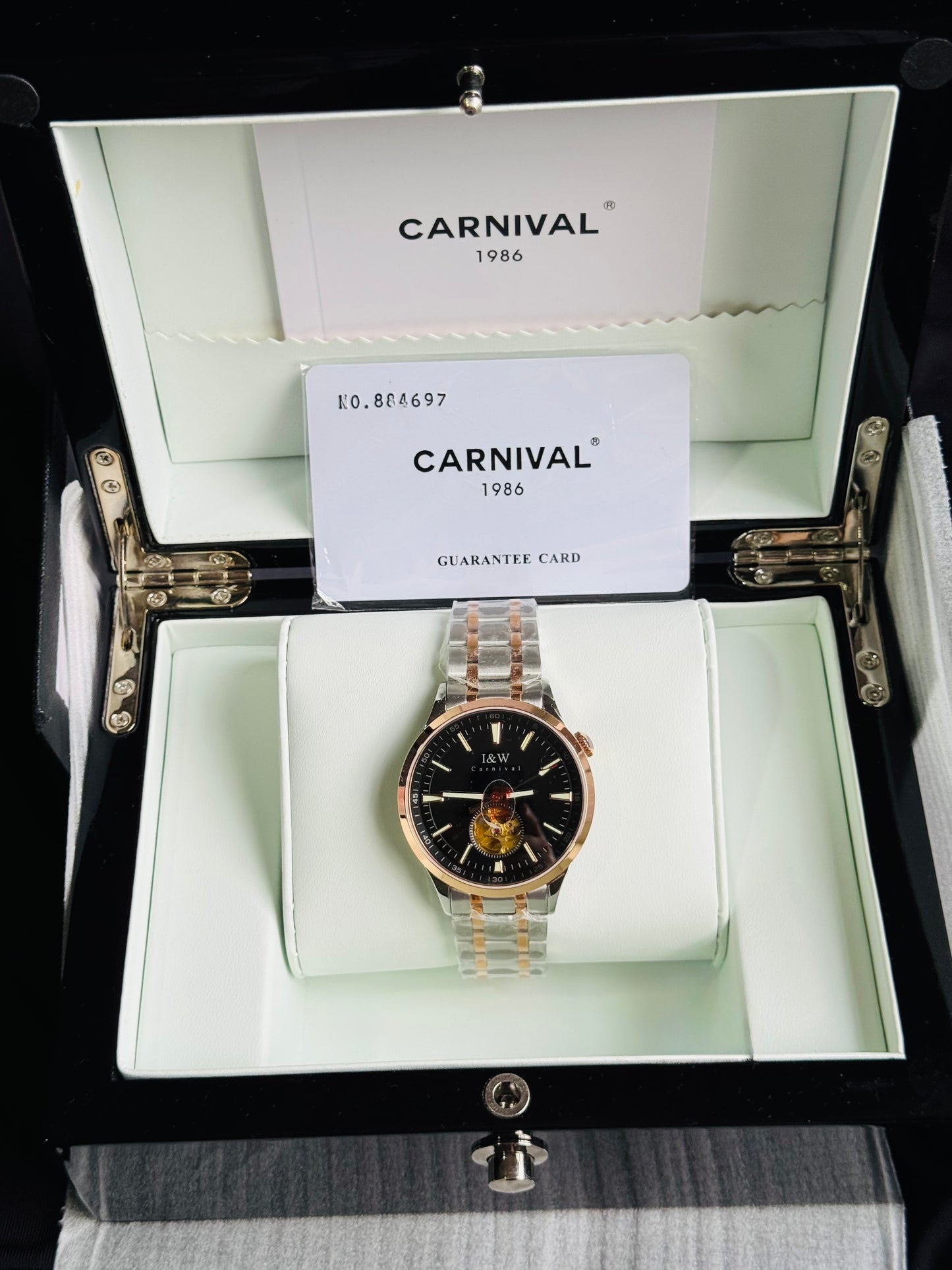 HERMOSO Y ELEGANTE RELOJ AUTOMÁTICO MECÁNICO CRISTAL ZAFIRO LUMINOSO 💯% ORIGINAL