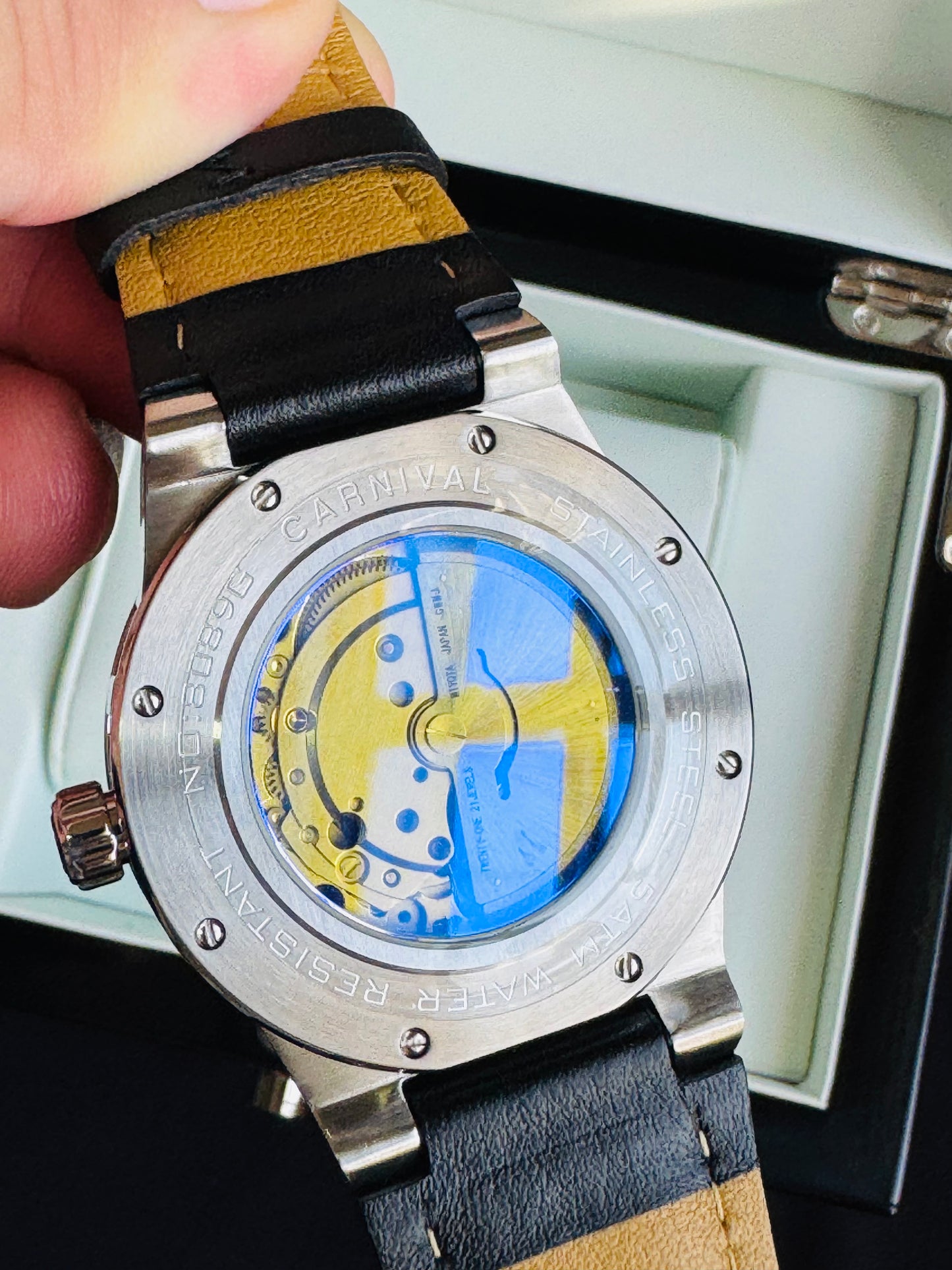 IMPECABLE RELOJ AUTOMÁTICO MECÁNICO DE GRAN CALIDAD MOVIMIENTO JAPONÉS MIYOTA-21 JOYAS- CRISTAL ZAFIRO-FECHADOR-SEMANARIO-A PRUEBA DE AGUA 30 MT. 💯% ORIGINAL
