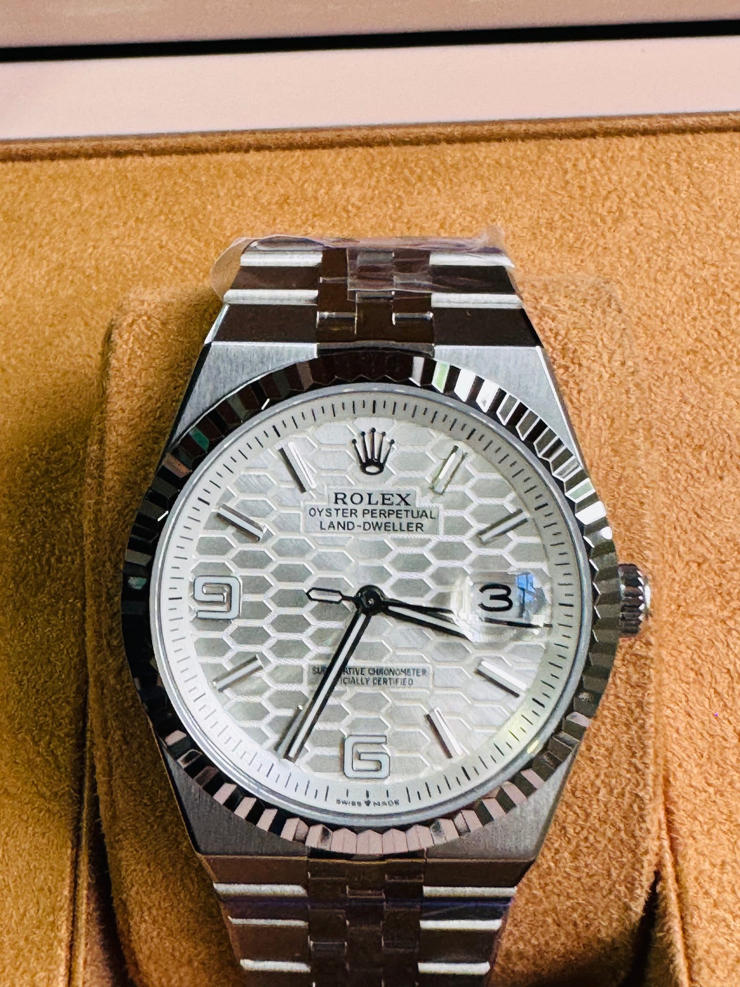 ÚNICO Y EXCLUSIVO RELOJ ROLEX OYSTER PERPETUAL LAND DWELLER- FECHADOR-39 JOYAS 💎 -CRISTAL ZAFIRO- ULTIMO MODELO Y DISEÑO! MÁXIMA ELEGANCIA!!!