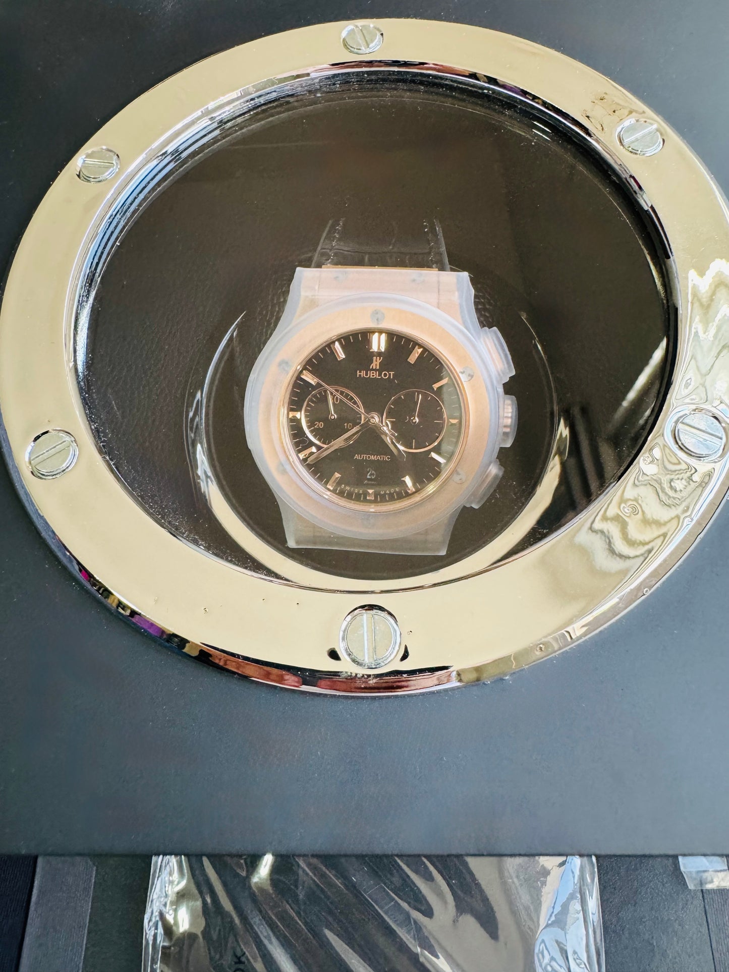 MÁXIMO LUJO RELOJ AUTOMÁTICO MECÁNICO HUBLOT - MÚLTIPLES COMPLICACIONES FUNCIONALES -CRISTAL ZAFIRO-21 JOYAS-MÁXIMA ELEGANCIA!!!