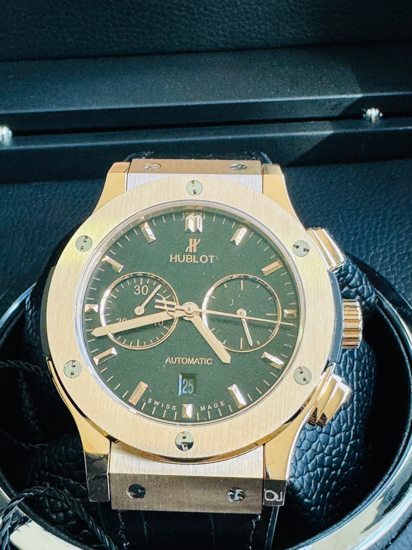MÁXIMO LUJO RELOJ AUTOMÁTICO MECÁNICO HUBLOT - MÚLTIPLES COMPLICACIONES FUNCIONALES -CRISTAL ZAFIRO-21 JOYAS-MÁXIMA ELEGANCIA!!!