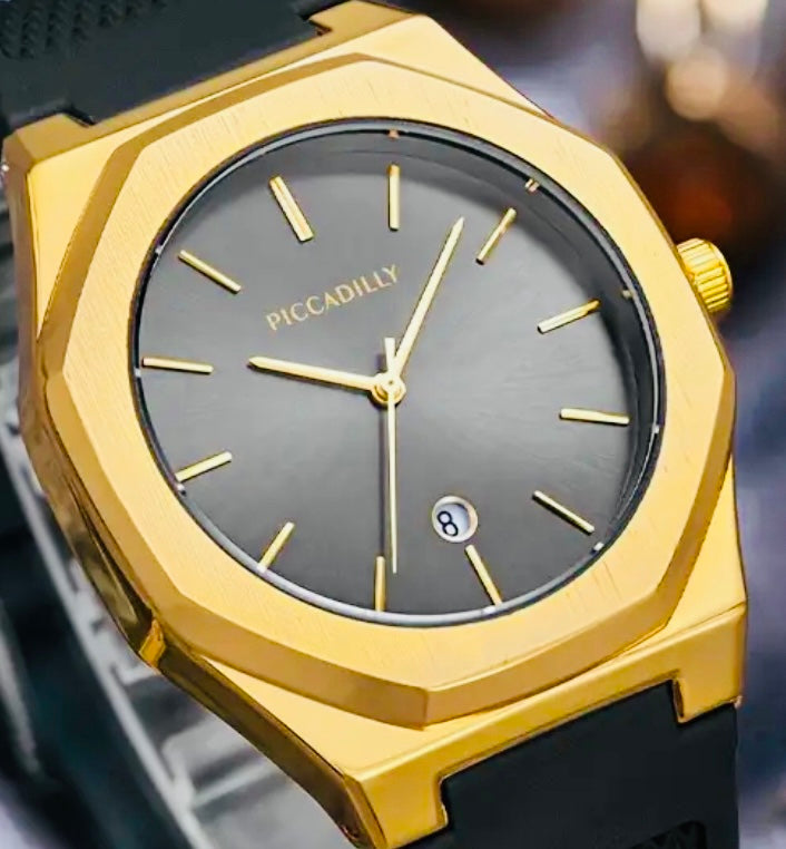 Elegante Reloj Octagonal Movimiento de Cuarzo- Fechador 44 mm. Ideal para Regalo 🎁