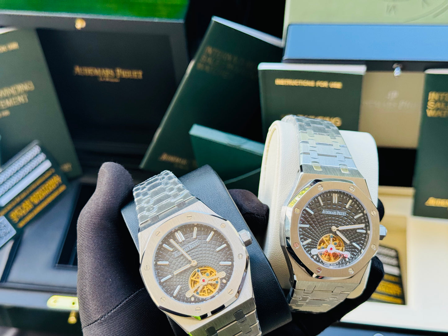 Increíble Reloj Audemars P. ROYAL OAK Automático Mecánico-Tourbillon-Máximo lujo y Calidad! Luminoso Etcétera-Disponible con Carátula Negra y Carátula Azul.