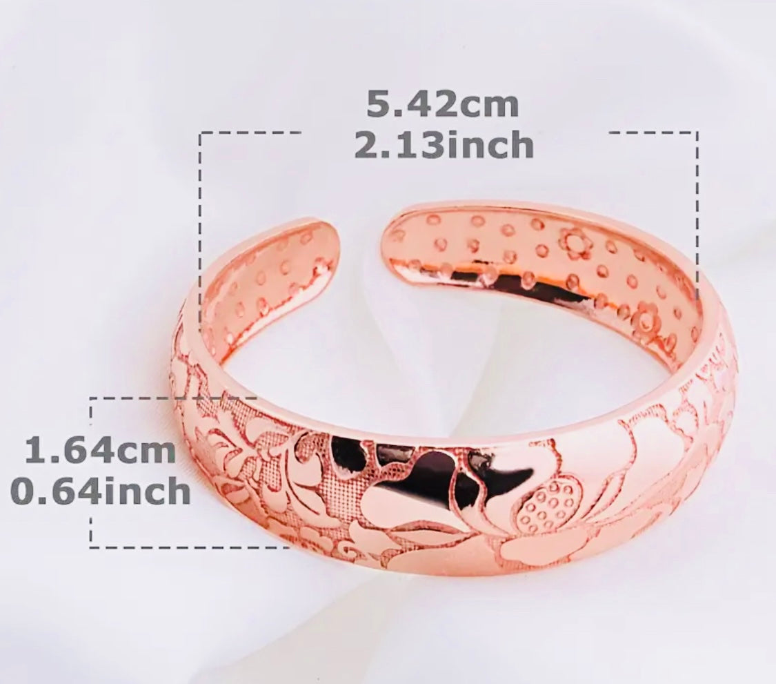 Hermoso Brazalete de Cobre ROSADO Alta Calidad Unitalla- Unisex - Hipoalergenico! Ajustable Perfecto para Regalo 🎁