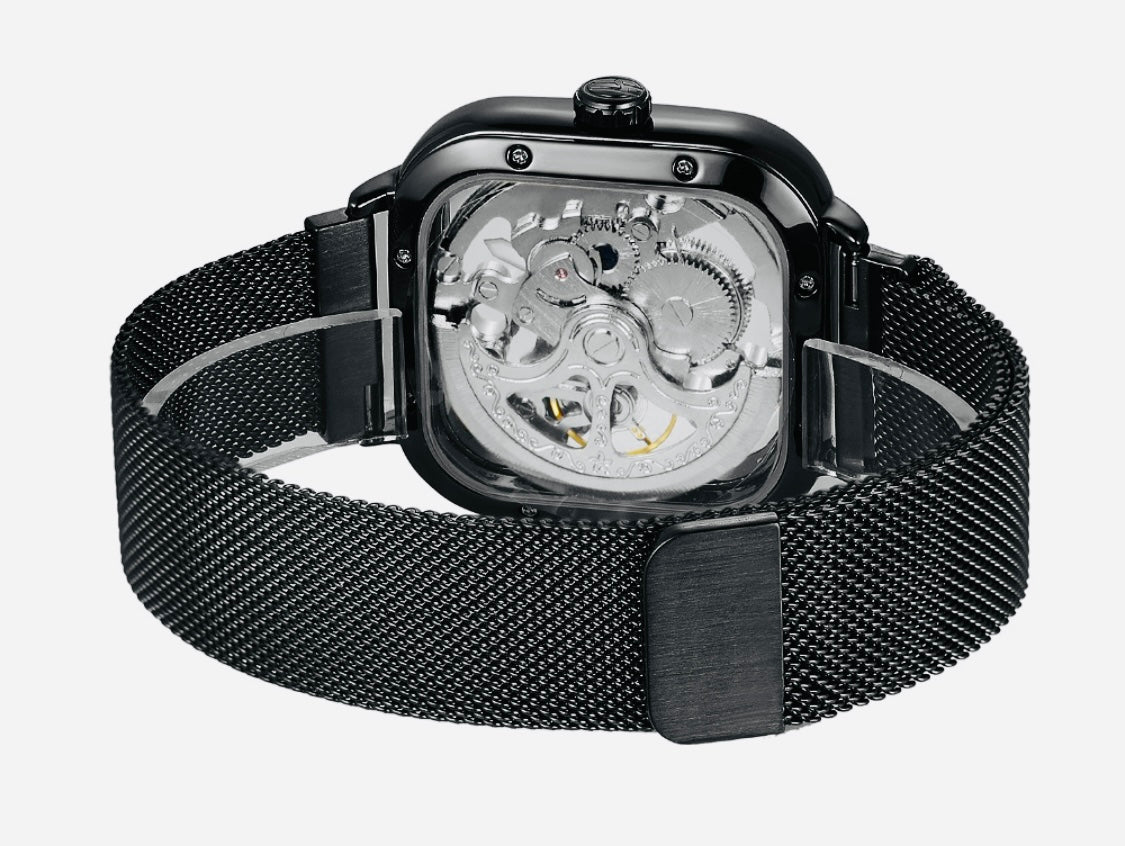 Hermoso Reloj Automático Mecánico Skeleton Movimiento de Excelente Calidad y Diseño! 💯% Original Pulso Magnético 🧲!