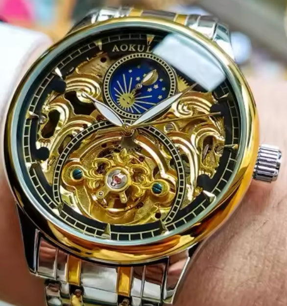 Hermoso y Elegante Reloj Automático Mecánico Tourbillon! Excelente Calidad y Diseño!
