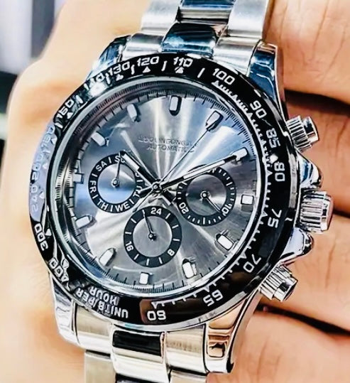Hermoso Reloj Automático Mecánico Multifuncional Gran Calidad y Diseño 💯% Original Disponible en Carátula Gris y Negra!