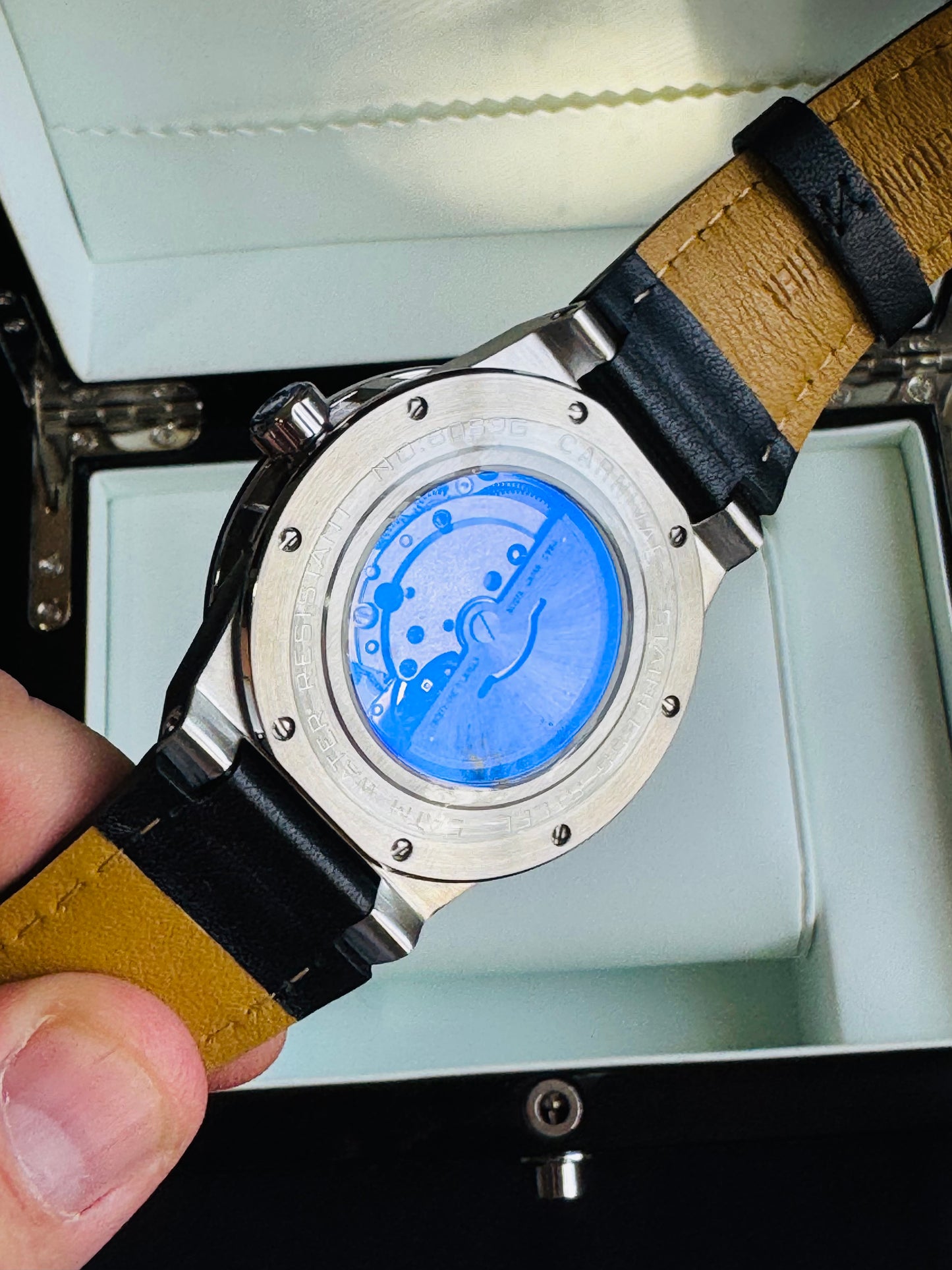 IMPECABLE RELOJ AUTOMÁTICO MECÁNICO DE GRAN CALIDAD MOVIMIENTO JAPONÉS MIYOTA-21 JOYAS- CRISTAL ZAFIRO-FECHADOR-SEMANARIO-A PRUEBA DE AGUA 30 MT. 💯% ORIGINAL
