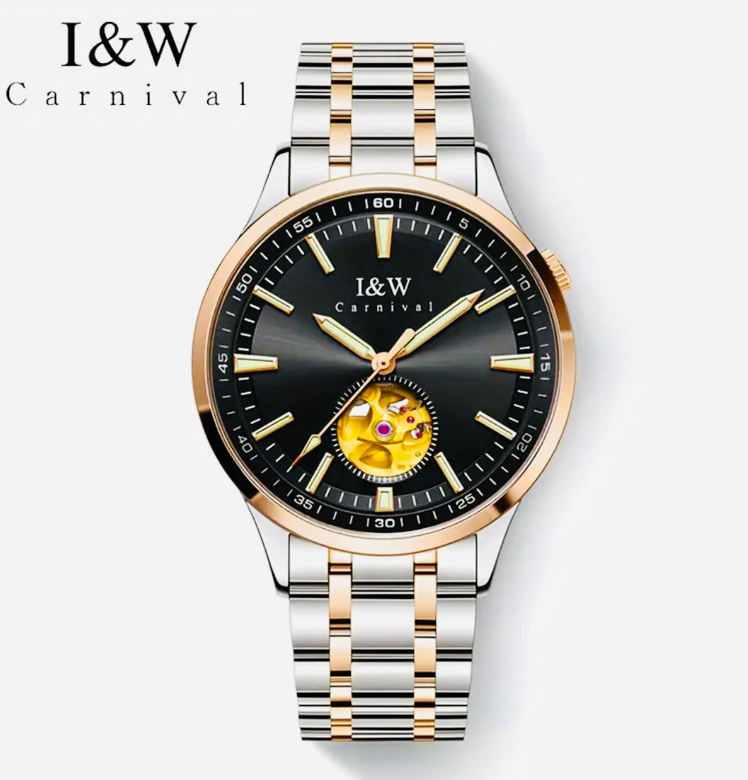 HERMOSO Y ELEGANTE RELOJ AUTOMÁTICO MECÁNICO CRISTAL ZAFIRO LUMINOSO 💯% ORIGINAL