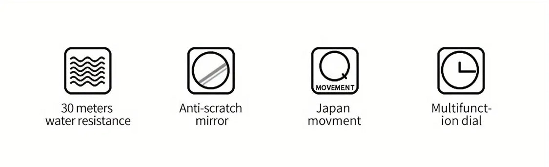 Moderno Diseño Reloj Multifuncional de Cuarzo con Máquina Japonesa Alta Calidad 💯% Original