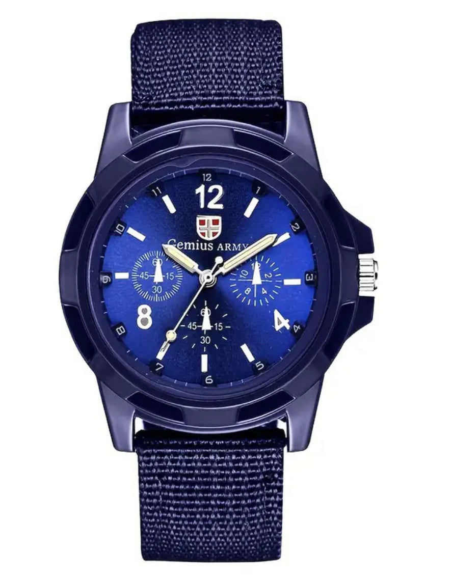 Reloj de pulsera deportivo casual para hombres con correa de nailon, elección ideal para regalo 🎁 

NOTA:

No se hacen envíos 🚚  📦 💨!

Las Ventas son solo en Cancún

Nuestro Lema: No somos Números!