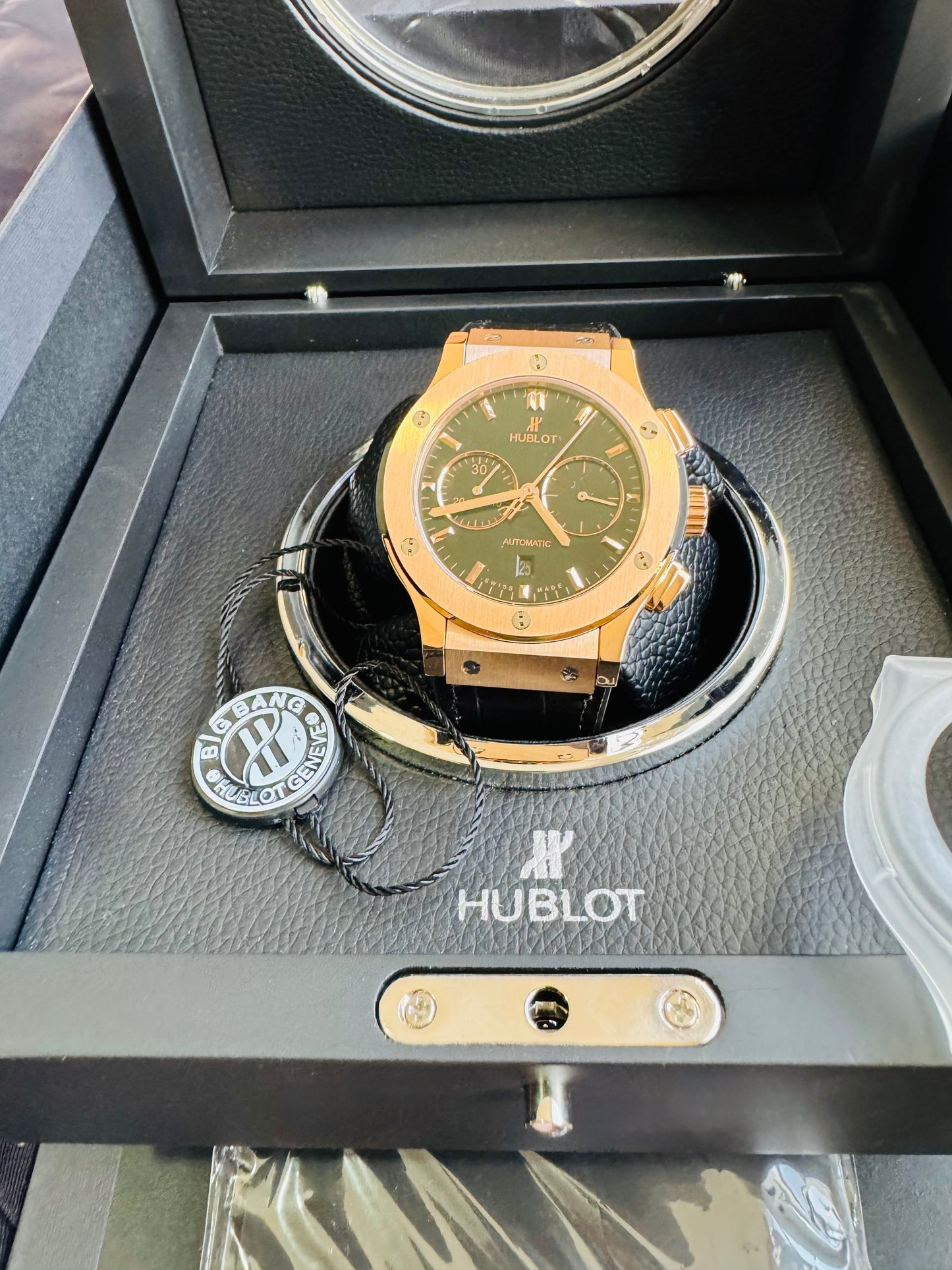 MÁXIMO LUJO RELOJ AUTOMÁTICO MECÁNICO HUBLOT - MÚLTIPLES COMPLICACIONES FUNCIONALES -CRISTAL ZAFIRO-21 JOYAS-MÁXIMA ELEGANCIA!!!