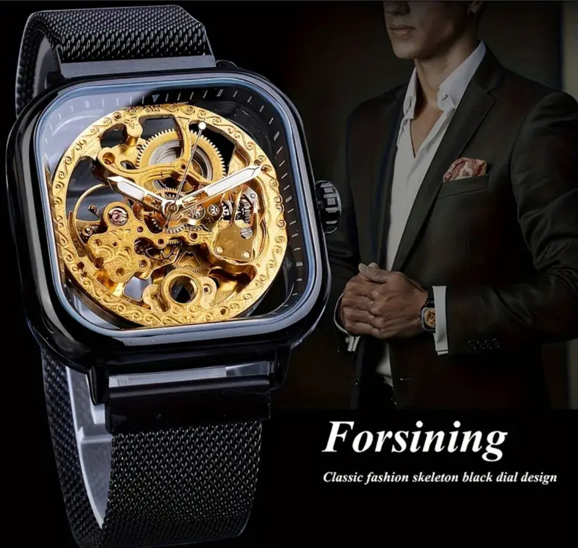 Hermoso Diseño Reloj Automático Mecánico Skeleton- Pulso Magnético 🧲 Gran Calidad!