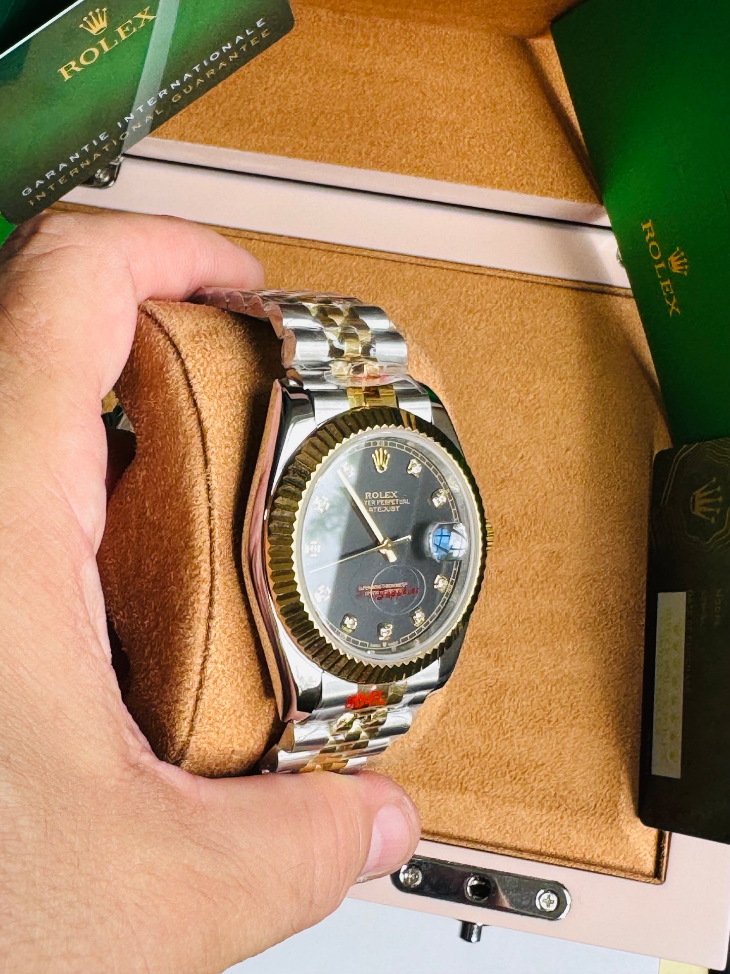 ATEMPORAL Y ELEGANTE OYSTER PERPETUAL DATE JUST AUTOMÁTICO CRYSTAL ZAFIRO DIAMANTES 💎 ETC!