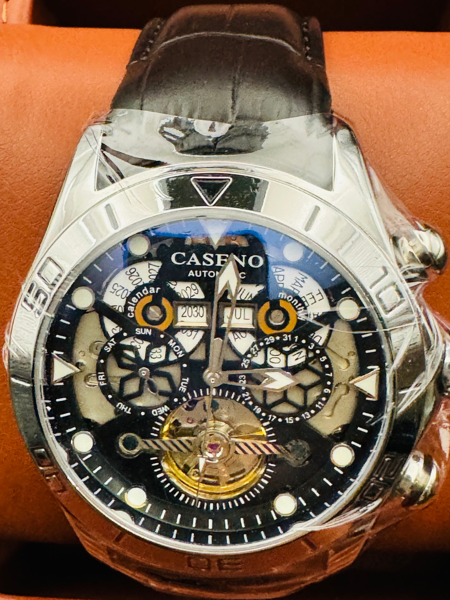 IMPRESIONANTE GRANDE Y PESADO RELOJ AUTOMÁTICO MECÁNICO SKELETON TOURBILLON 💯% ORIGINAL MÚLTIPLES COMPLICACIONES FUNCIONALES! GRAN CALIDAD A UN SÚPER PRECIO!