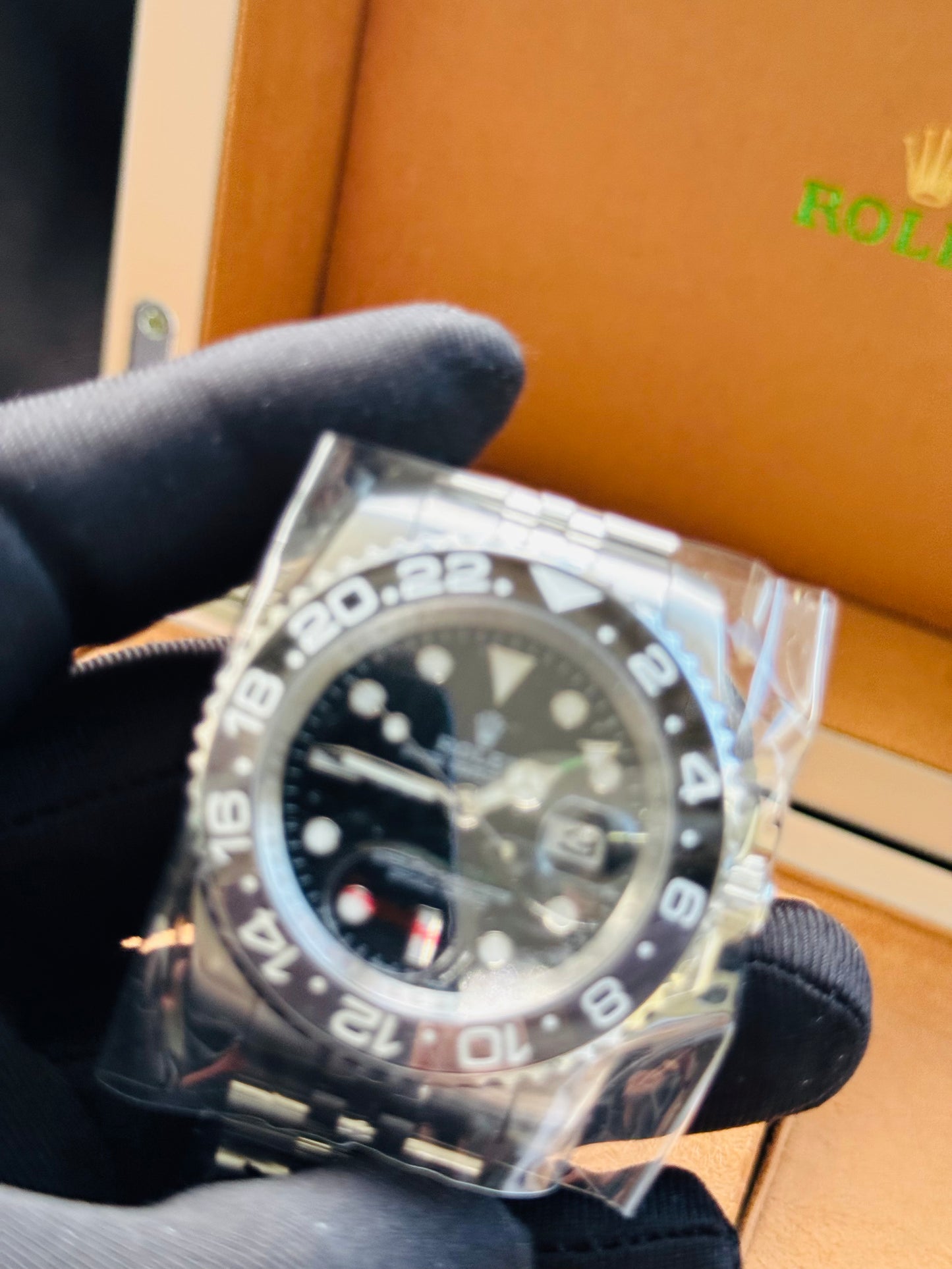 FAMOSO RELOJ AUTOMÁTICO MECÁNICO BRUCE WAYNE-GMT MASTER OYSTER PERPETUAL 2 ZONAS HORARIAS