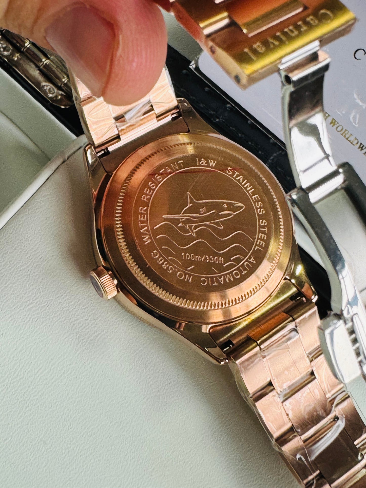 ESPECTACULAR RELOJ AUTOMÁTICO MECÁNICO PARA BUCEO 100 M.-CRISTAL ZAFIRO-LUMINOSO-ALTA CALIDAD-SHARK SERIES DIVING WATCH