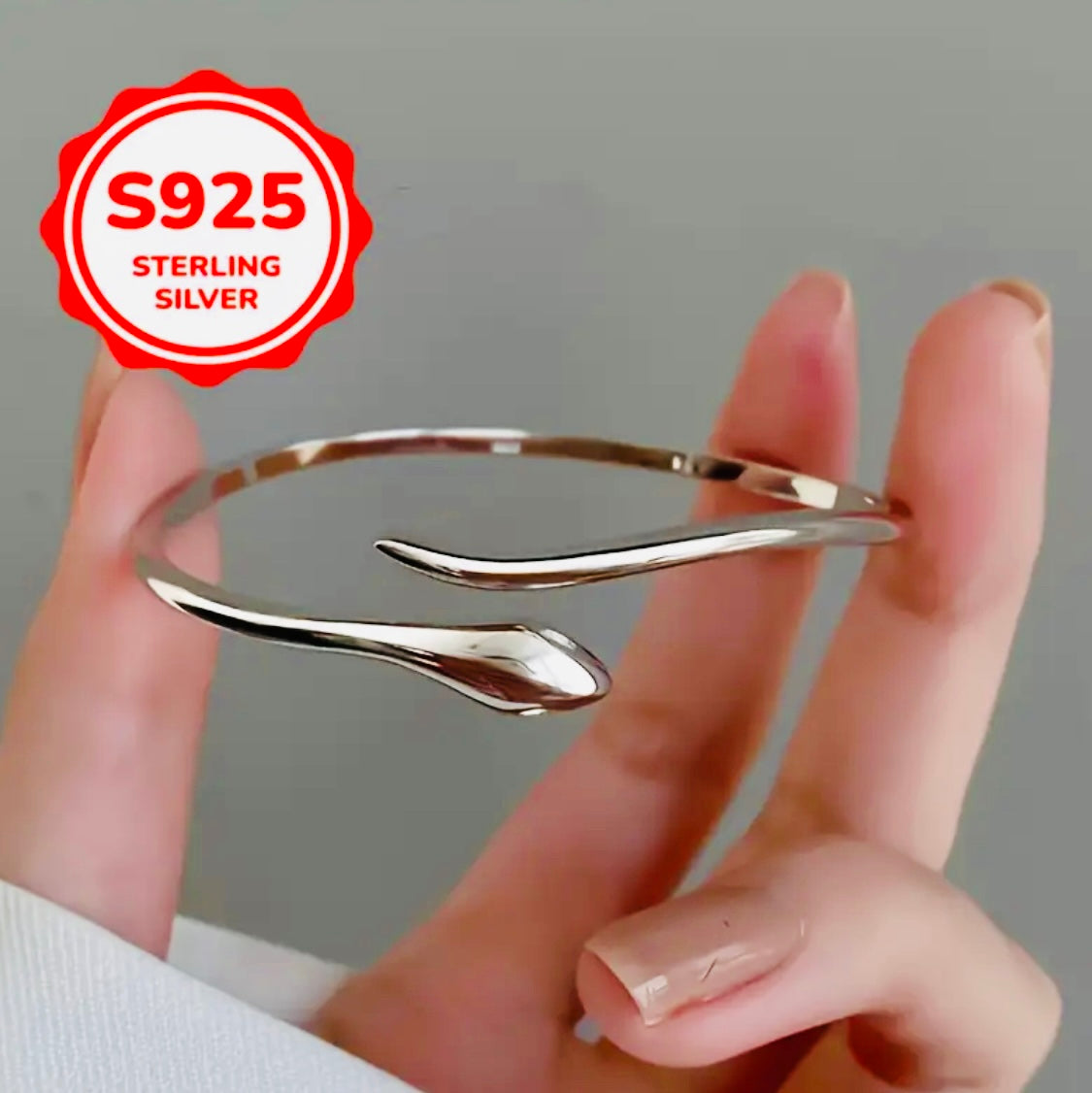 Brazalete de Plata 925 Unitalla -Unisex - Hipoalergenica