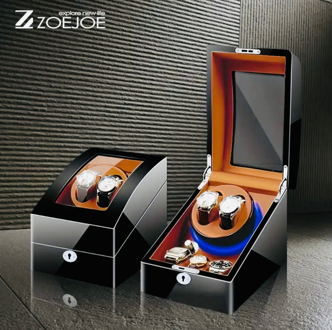 Distinguida y Hermosa Caja Motorizada para Relojes Automáticos de la Máxima Calidad en Acabados, Diseño y Materiales 🔝 Acabado Piano 🎹