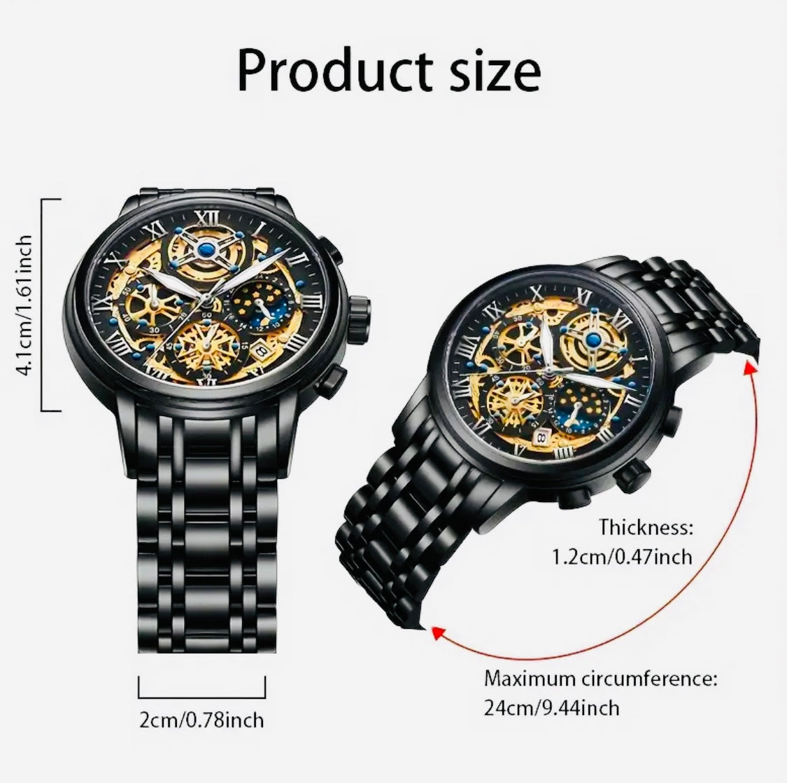 Hermoso Reloj Skeleton Multifuncional con Movimiento de Cuarzo Gran Diseño y Calidad 💯% Original