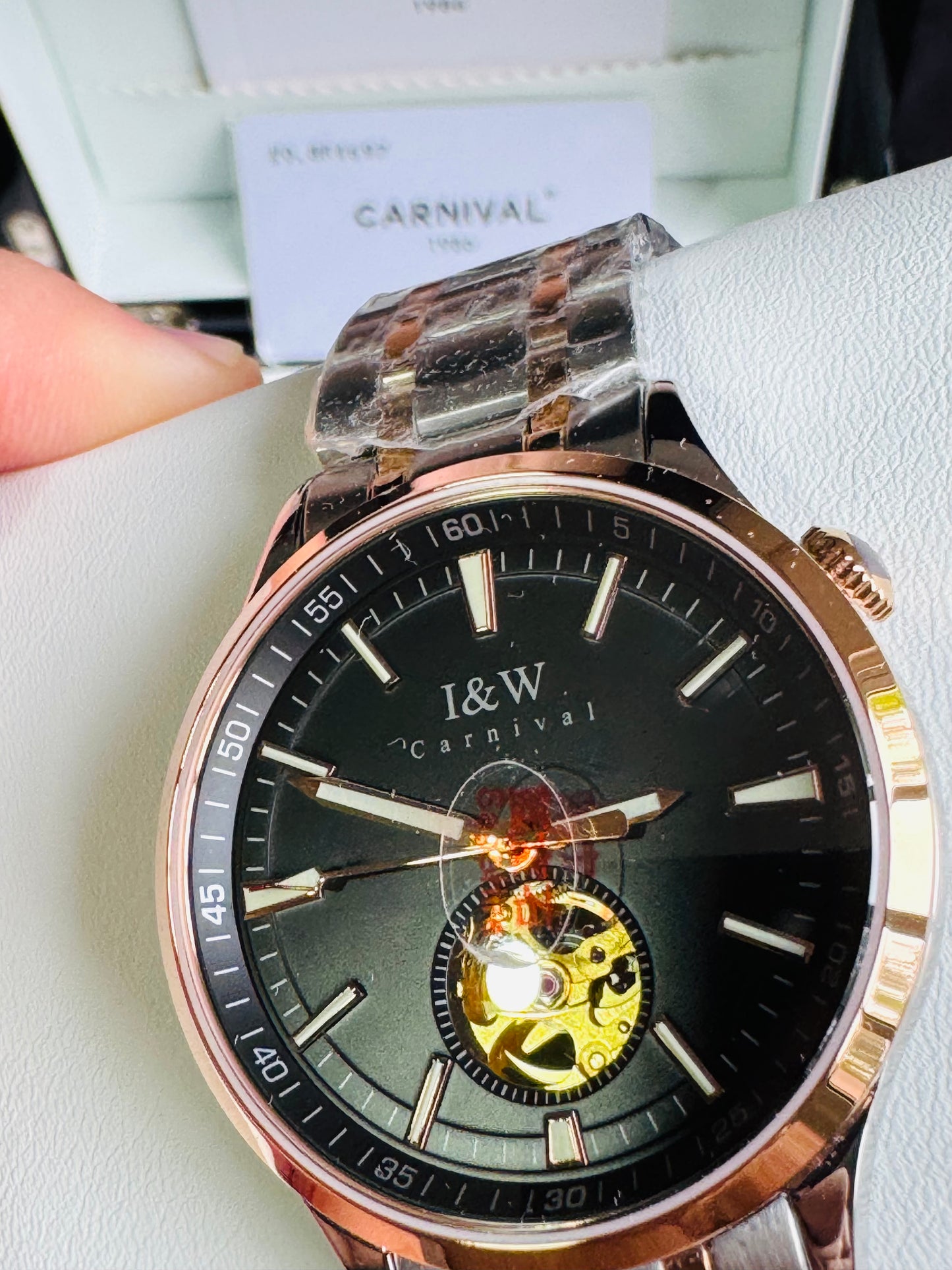HERMOSO Y ELEGANTE RELOJ AUTOMÁTICO MECÁNICO CRISTAL ZAFIRO LUMINOSO 💯% ORIGINAL