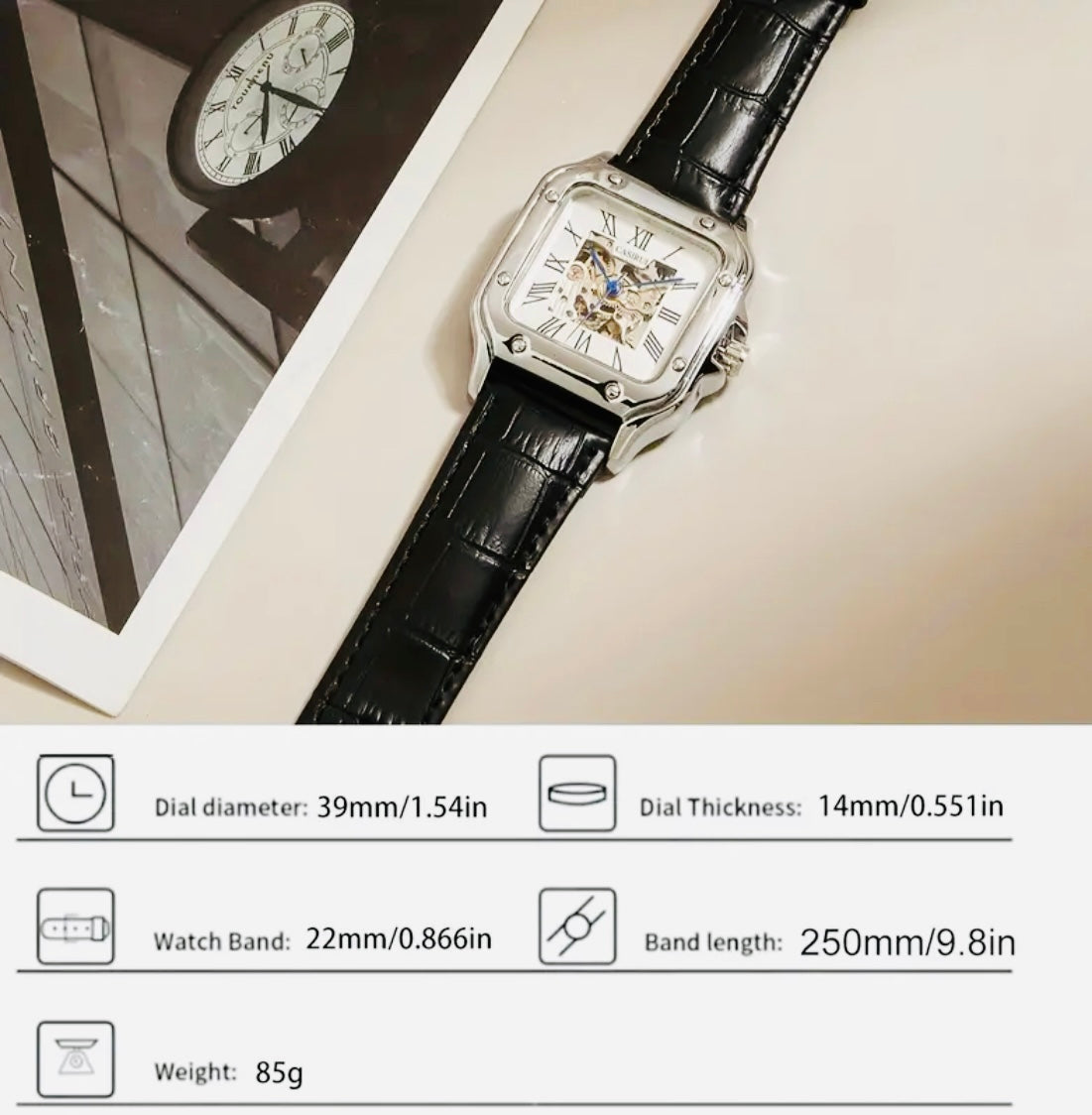 Elegante Diseño de Reloj Automático Mecánico con Ventana Skeleton 💯% Original Excelente Calidad