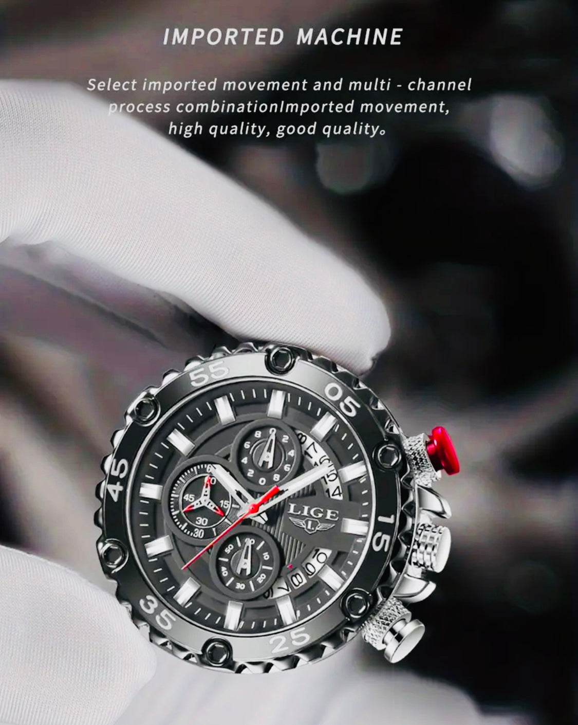 Espectacular Diseño Reloj Multifuncional Movimiento de Cuarzo-Gran Calidad de Acabados 

Ideal para Toda Ocasión 💯% Original