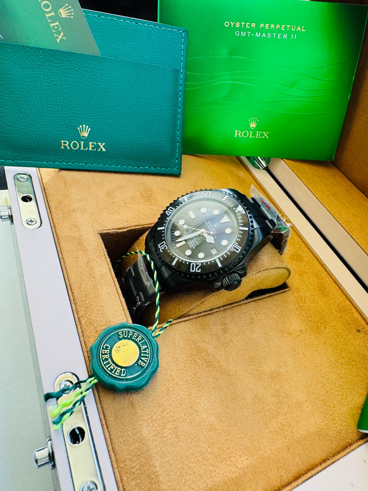HERMOSO DISEÑO RELOJ AUTOMÁTICO MECÁNICO DEEP SEA DEWELLER VÁLVULA DE ESCAPE FECHADOR ETC;