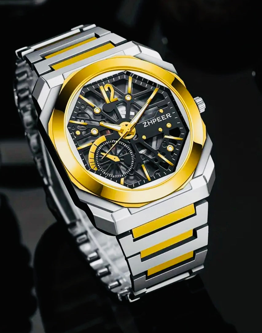 Reloj de Acero Inoxidable de Alta Calidad -estilo casual de negocios- no resistente al agua, pantalla analógica, caja redonda de aleación de zinc, movimiento de cuarzo, accionamiento electrónico, correa de aleación - Regalo perfecto para profesionales y e