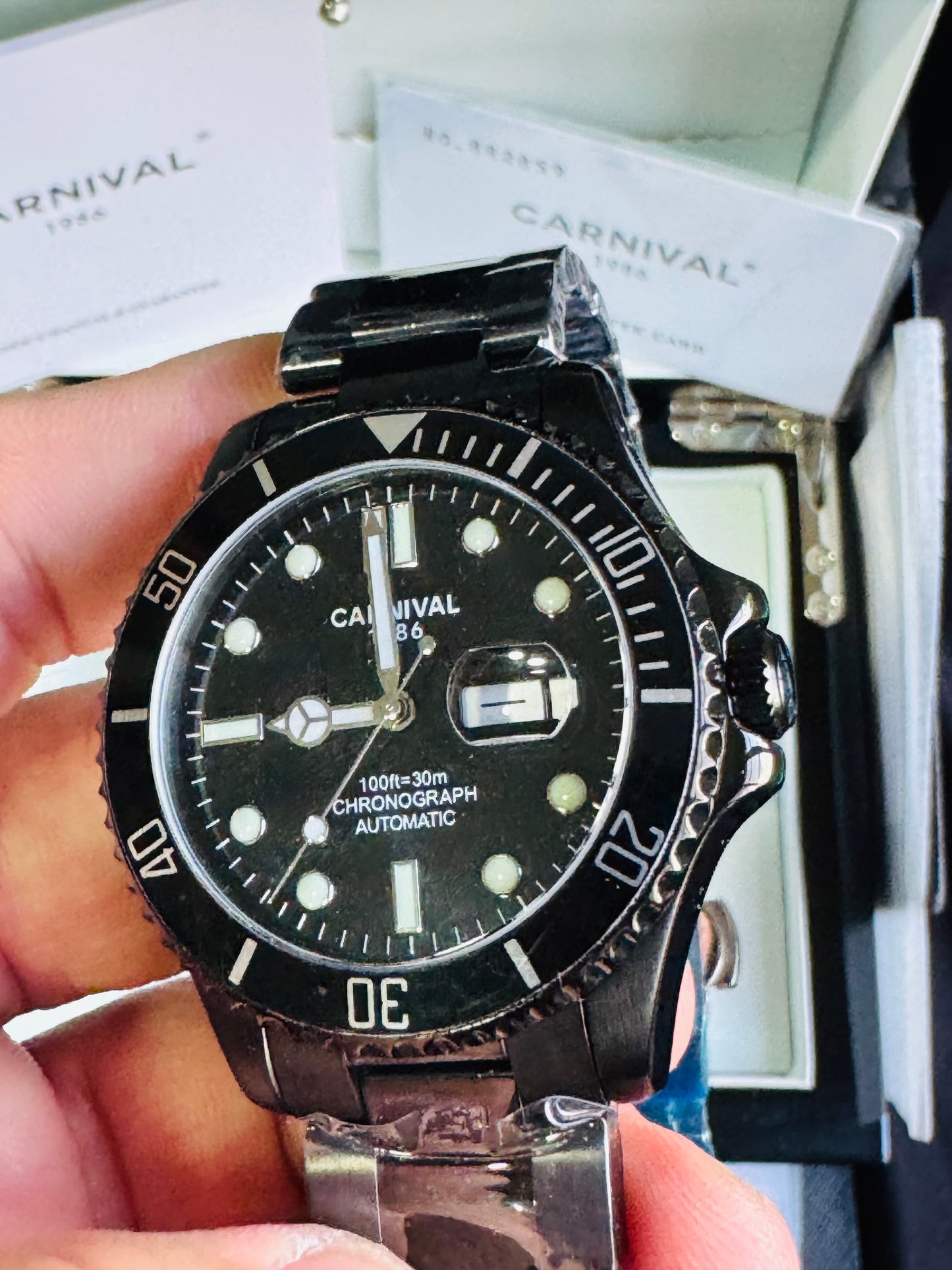 HERMOSO RELOJ AUTOMÁTICOMECÁNICO CRISTAL ZAFIRO-FECHADOR-LUMINOSO-RESISTENCIA AL AGUA-ALTA GAMA- 💯% ORIGINAL