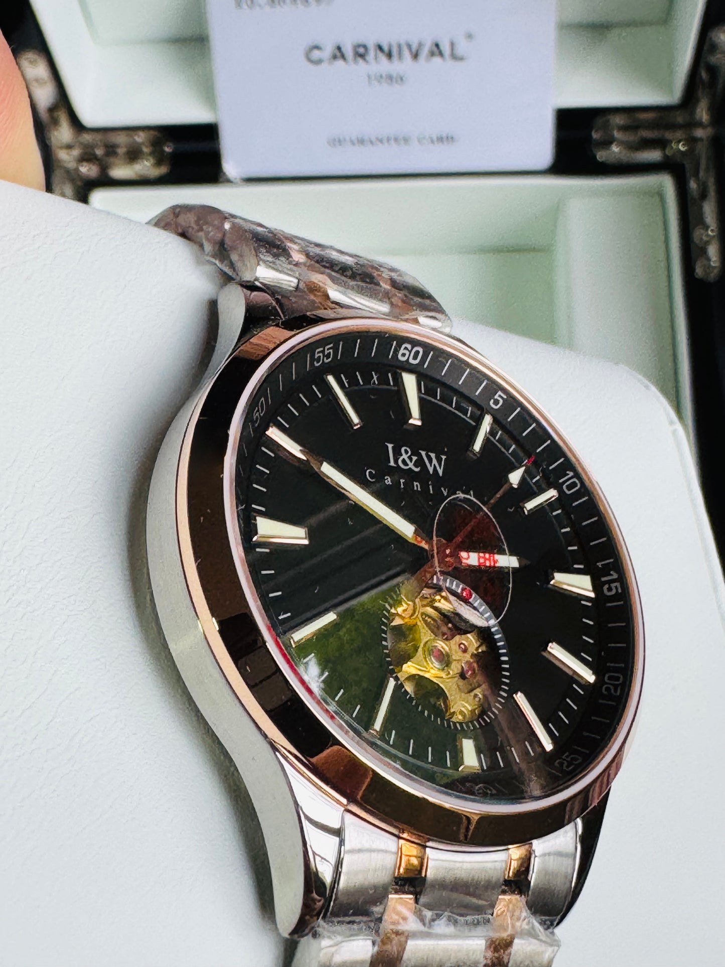 HERMOSO Y ELEGANTE RELOJ AUTOMÁTICO MECÁNICO CRISTAL ZAFIRO LUMINOSO 💯% ORIGINAL