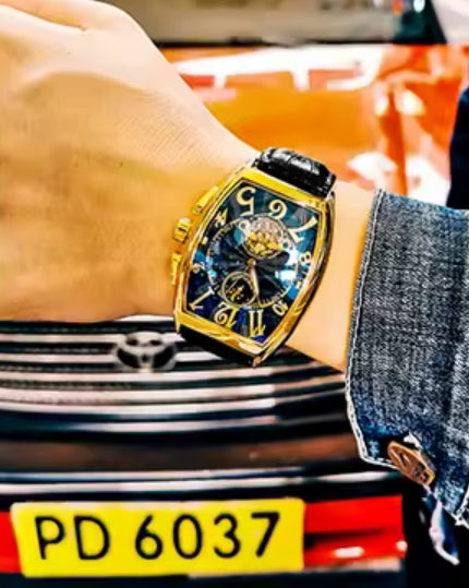 Hermoso Reloj Automático Mecánico Tourbillon Fase Lunar 💯% Original