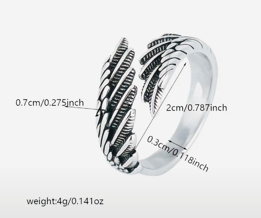 Hermoso anillo de plata .925 Alas de Ángel Unisex-Initalla-Hipoalergenico! Perfecto para regalo