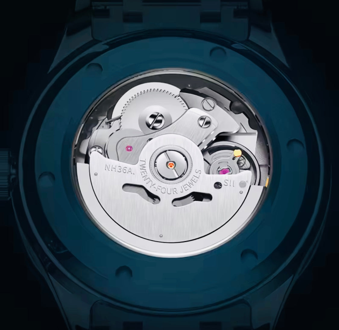 IMPRESIONANTE RELOJ AUTOMÁTICO MECÁNICO I&W - TUNGSTENO-24 JOYAS 💎-FECHADOR-CRYSTAL ZAFIRO-MOVIMIENTO SUIZO- 💯% ORIGINAL